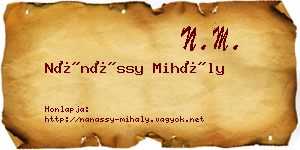 Nánássy Mihály névjegykártya
