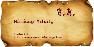 Nánássy Mihály névjegykártya